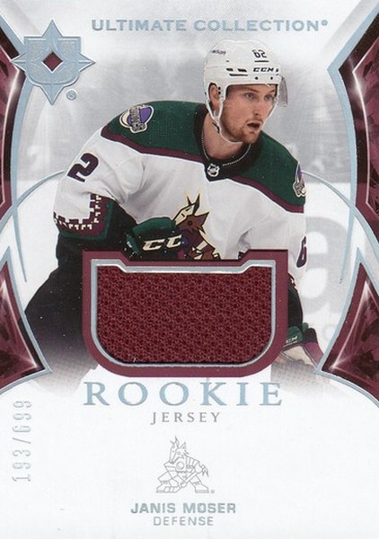 jersey RC karta JANIS MOSER 21-22 UD Ultimate Rookies Jersey /699